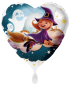 Preview: Folienballon - Hexe mit Gespenst - ø 43cm